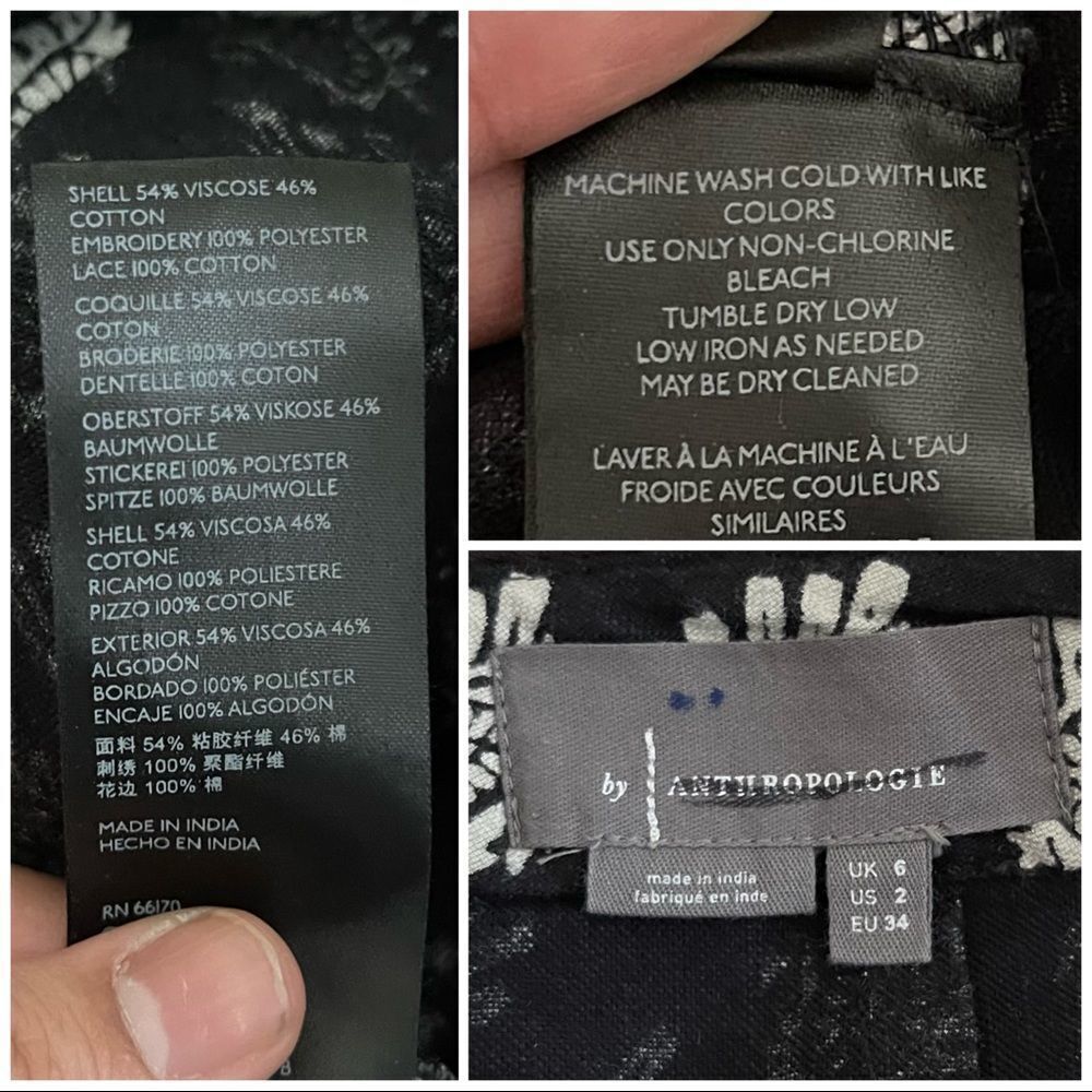 Anthropologie Paisley Print Black Apron Jumpsuit Size 2 NWOT - Picture 8 of 11